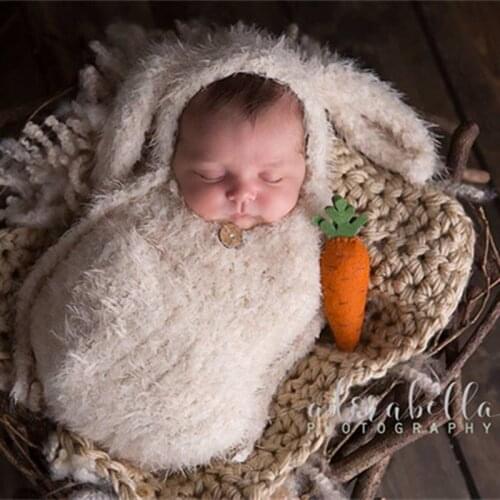 Newborn bunny sleeping sack for baby photography props,soft flannel baby photography custom
