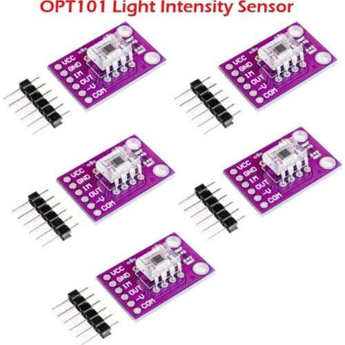 5Pcs 101 OPT101 Light Intensity Breakout Sensor Module Single Chip Photoelectric Diode for Amplifier FZ3419