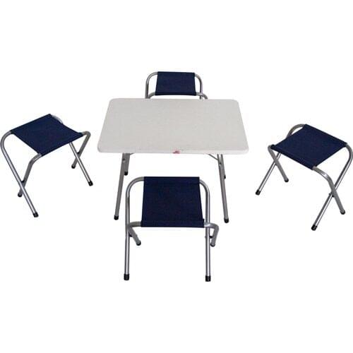 Ibay Folding Blue Fishing Camping Stool 4'lü Suit and White 45 X60CM Coffee Table