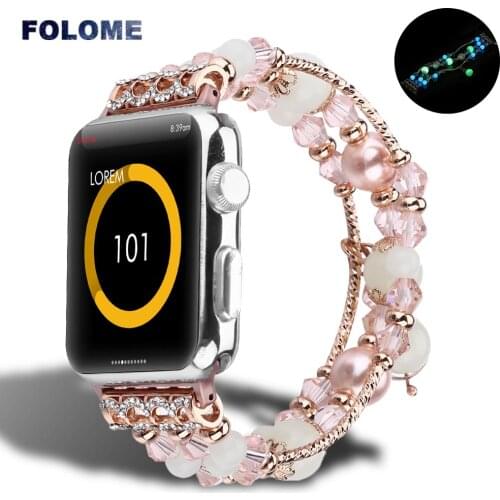 Exquisite Womens Watchband Wrist Bracelet For Apple Watch Band 38/42/40/44mm Luxurious Watch Strap For iWatch Series 5 4 3 2 1