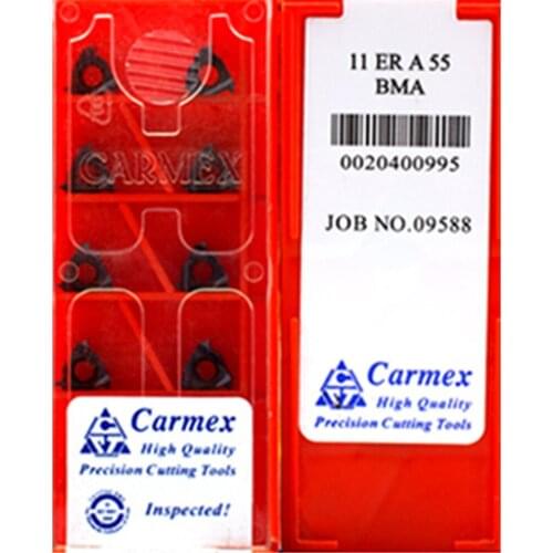 11ER A60 A55 1.0 1.5 2.0 2.5 ISO BMA 10pcs/set Carmex External thread carbide insert Processing stainless steel and steel