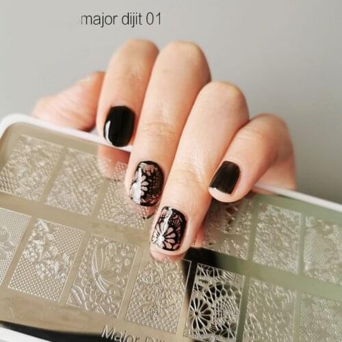 XMQ steel nail art stamping plates template lace image plate MD series nail printing tools 6*12cm