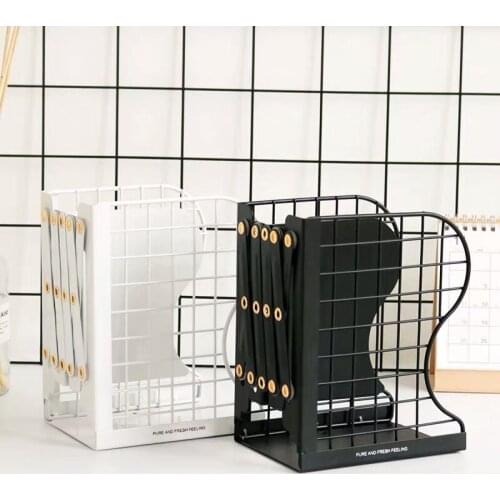 1PC Creative Rabbit Cat Grid Metal Adjustable Reading Book Bookends Stand Holder Bookshelf Document Magazine Organizer Holder