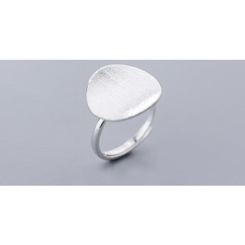 MloveAcc Authentic 100% 925 Sterling Silver Geometric Irregular Round Finger Rings for Women Sterling Silver Jewelry Anel