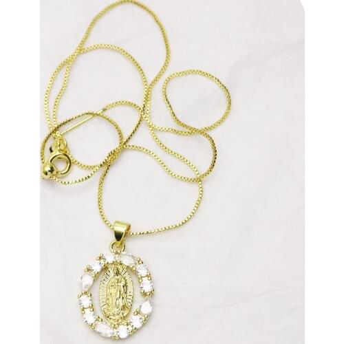 10Pcs Fashion Jesus style pendant Necklace Gold color chain pendant Jewelry charms Necklace jewelry Women Bracelet 8326