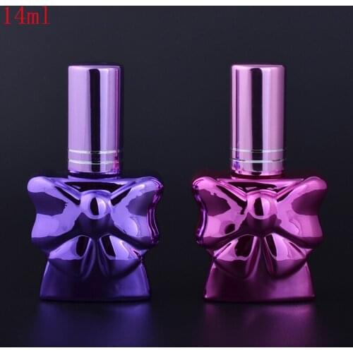 MUB - Fashion Bow-knot Shaped 13ml Perfume Refillable Atomizer Mini UV Glass Bottles Pump Sprayer Travel Case