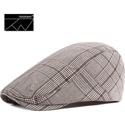 New Arrival Free shipping Spring Summer Autumn Mens Beret Korean Edition fashion plaid hat tide 2021