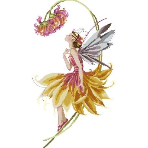 14/16/18/27/28 Cross Stitches Embroidery Cross Stitch Kit The Petal Fairy Flower Fairy Goddess Elfin Iris Flowers md 82