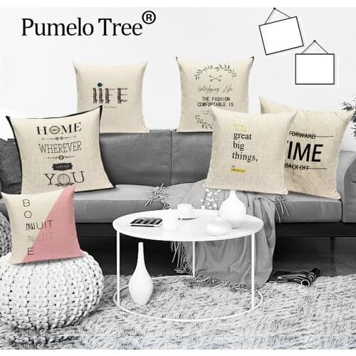 Letter Love Cushion Cover Time Alphabet Pillow Case Home Feather Drifting Bottle Bedroom Bed Decor Polyester Pillow Case Cojines