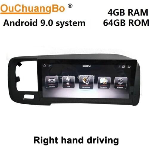 Ouchuangbo car gps multimedia radio for S60 V60 2011-2017 Right hand driving RHD support 8 cores ROM 64GB android 9.0 free map