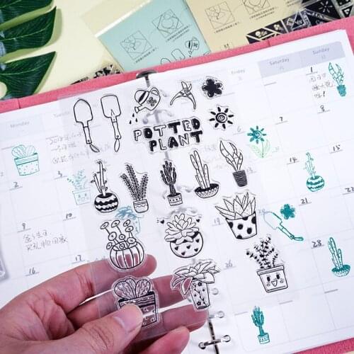 Transparent Clear Stamps Cartoon for Scrapbooking DIY Silicone Seal Photo Album Decor Embossing Folder Template Sheets
