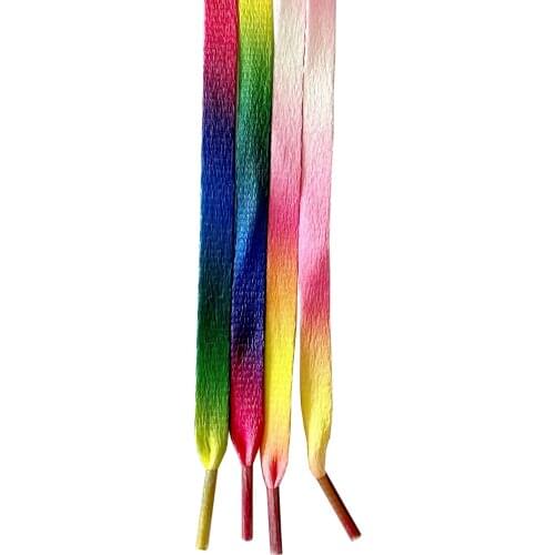 Rainbow Shoelace Flat Shoe Lace Gredient Cords for Sport Boots Sneakers 120cm 47"