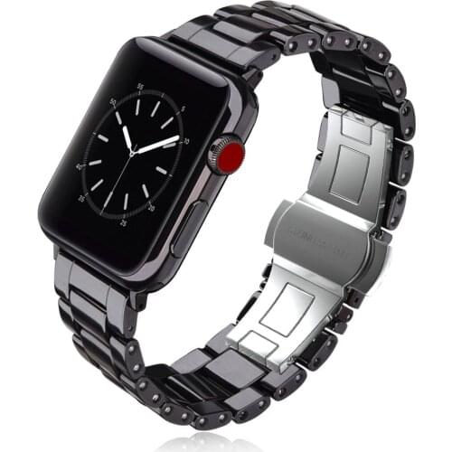 For apple watch series 5 4 band 44mm 40mm luxury ceramic strap for iwatch bands 3 42mm 38mm men women watchbands bracelet wrist