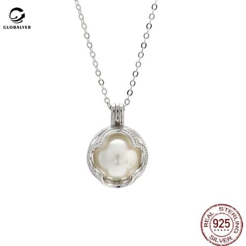 Silver jewelry Hot style European and American new cage pendant S925 sterling silver DIY Pearl accessories Gifts for ladies 022