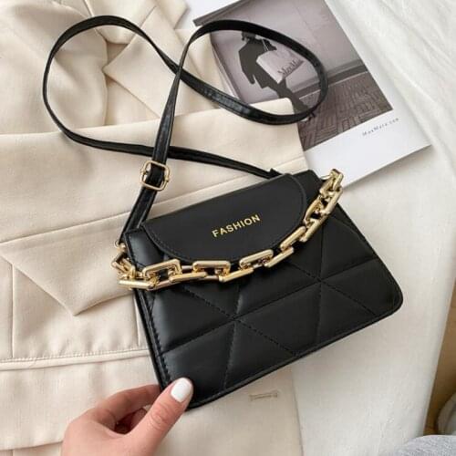 2021 New Chain Crossbody Bags For Women Fashion Handbags Designer Shoulder Bag PU Leather Solid Flap Womens Messenger Bags