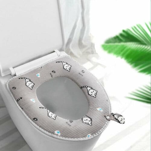New Home Bathroom Toilet Seat Washable Soft Warmer WC Mat Cover Pad Cushion US
