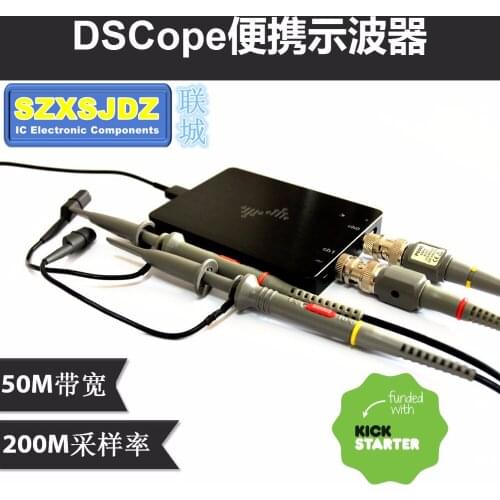 DSCope Ultra Portable Oscilloscope 50M Bandwidth 200M Sampling Dual Channel USB Power Creator Tool