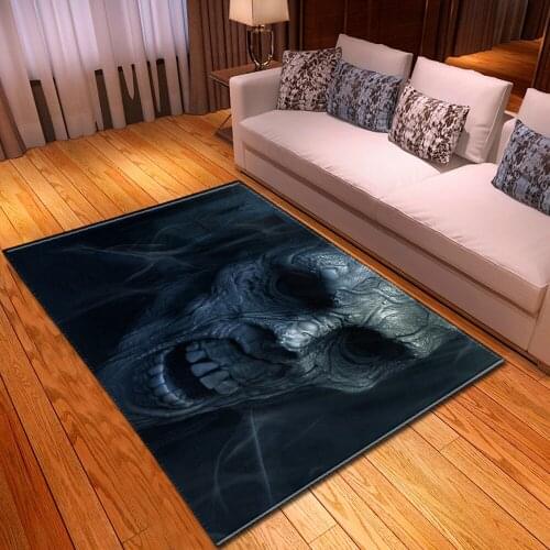 Horrible Halloween Party Doormat Soft Flannel Terror Skull 3D Print Carpets for living room bedroom Area Rug Pattern size custom