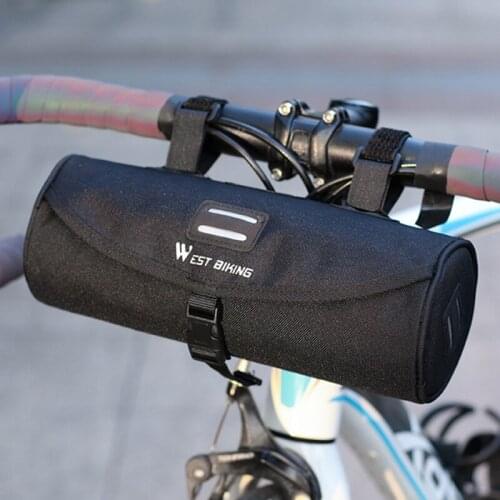 Bicycle Front Bag Durable Practical Storage Bag Riding Equipment Multifunctional Reflective Strip Waterproof Design Long Strip