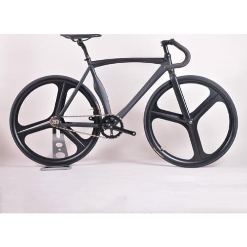 Fixed Gear BIKE Track Bike Muscular Aluminum alloy frame and Fork 700C 3 spokes Magnesium Alloy RIM bicycle single speed V Brake