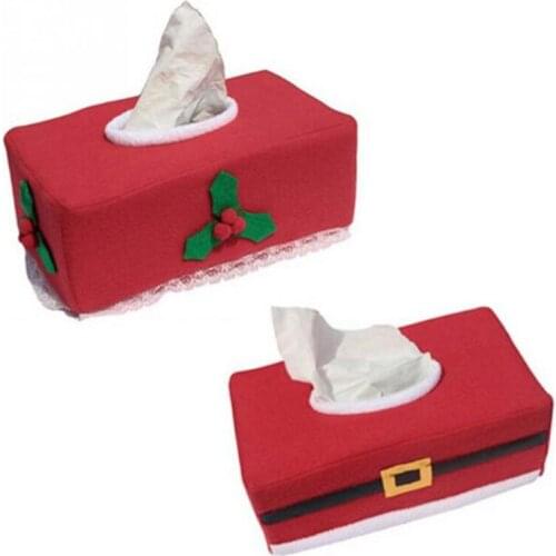 Merry Christmas Tissue Boxes Covers Christmas Decoratons For Home Handkerchief Case Cover Party New Year Gift Table Decoration