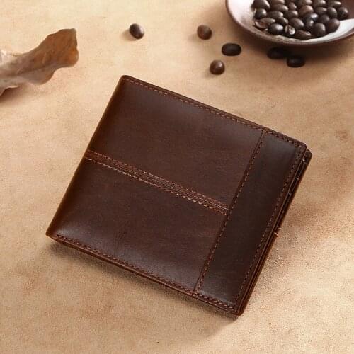 Vintage Oil Wax Handmade Real Skin Men Wallets Multi-Functional Cowhide Coin Purse Genuine Leather Card Holders Wallet For Man