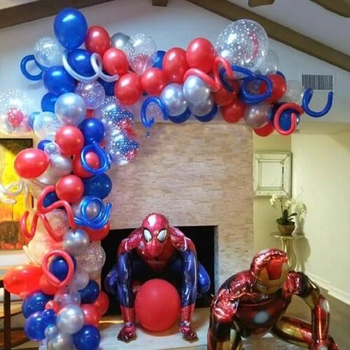 Giant Spider 3D man Foil Balloons Red Blue Latex Arch Kit Garland Balloon Birthday Party Decorations Kids Boy superhero Toy ball