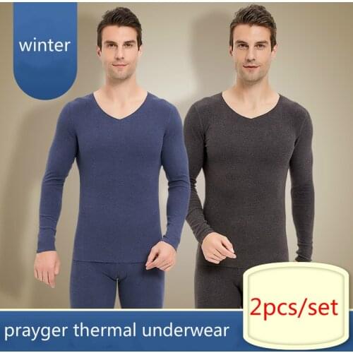 Winter Thermal Underwear Men Long Jhons Tops Buttoms Invisible Clothes Warm Body Sleeves Sets