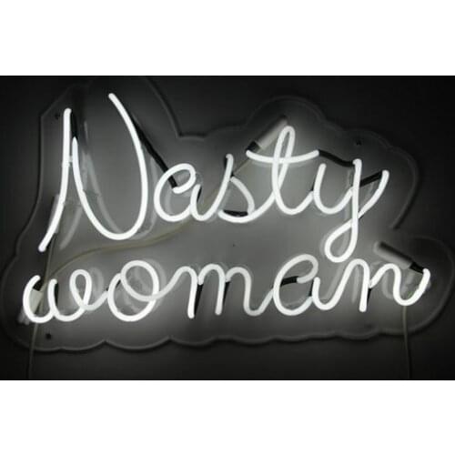 14“ Nasty Woman Acrylic Custom Neon Light Lamp Sign Beer Bar Handmade Real Glass Decorate Home Wall Room Windows Tube Artwork