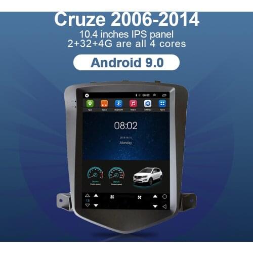 For 06-14 Chevrolet Cruze Touch Screen 10.4-Inch Car Radio Stereo Receiver 4G WIFI Android 9.0 Multimedia Player GPS Car Monitor