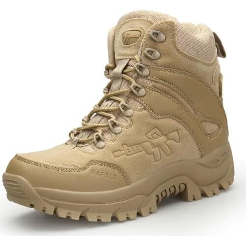 New Male Zipper Designer Mens Waterproof Boots Tactical Boots Military Desert Combat Boots Mens Work Spring/Autumn Ankle Boots