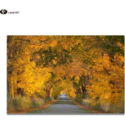 CHENFART Photos Pictures Autumn Trees Wall Art for Living Room Bedroom Office Home Decor no Framed