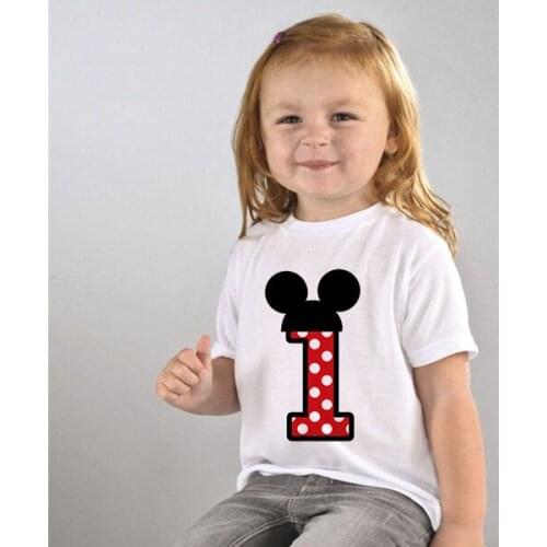 Baby Boys Girls Summer Birthday Party T Shirt Cute Number 1 To 6 Birthday Persent Children T-shirt Funny Short Sleeve Tops