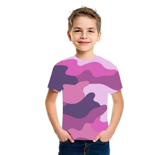 3D Camouflage Printed Cotton Childrens Wear Childrens 2021 Fashion Versatile T-Shirt Boys And Girls' Harajuku Short Sleeve Top