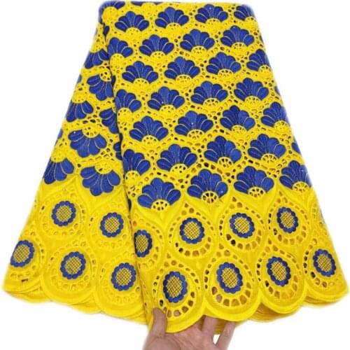 2021Latest High Quality African Nigerian Cotton Tulle Lace Fabric Wedding Fabric For Prom Dress Swiss Damask Party 2.5yards