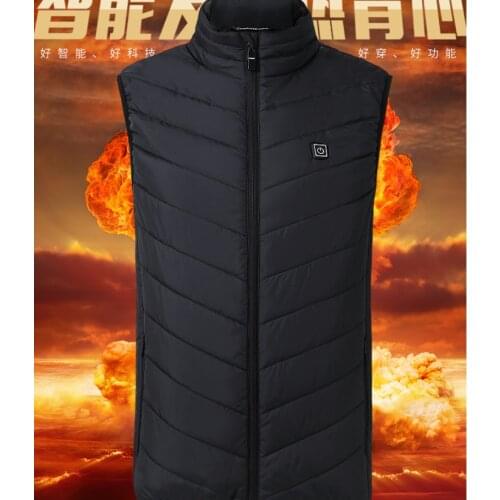 2021 New Zone 9 Intelligent Heating Vest Mens USB Down Cotton Jacket Constant Temperature keeping warm Winter Outdoors