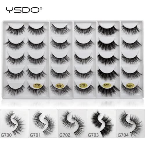YSDO 5 pairs mink eyelashes natural lashes hand made 3d faux mink lashes dramatic eyelashes cilios mink 3d false eyelashes G7