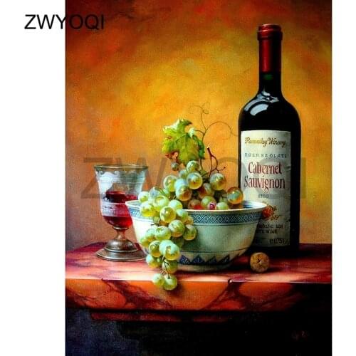 Full Round Diamond mosaic Redwine DIY Diamond painting Cross stitch wine Full Square Diamond embroidery Redwine grapes wineglass
