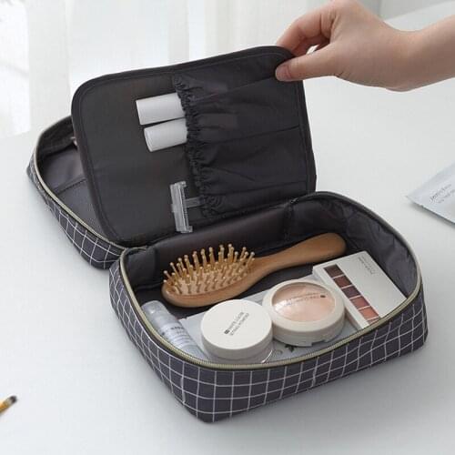 Portable Storage Organizer Double-Layer Cosmetic Bag Travel Toiletry Bag Business Trip Large Capacity Waterproof Storage Bags