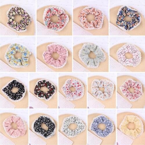 Wholesale Broken Flower Scrunchie Set Elastic Hair Bands Solid Color Fashion Headwear Women Hair Accessories Gift Free Shipping