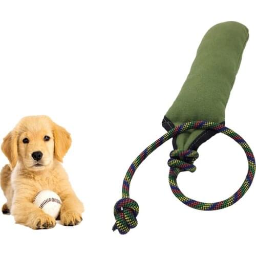 Dog Bite Tug Nylon Handle Puppy Chew Toy Pet Dog Bar Interactive Dog Sporting Training Tool Pet Training Bat