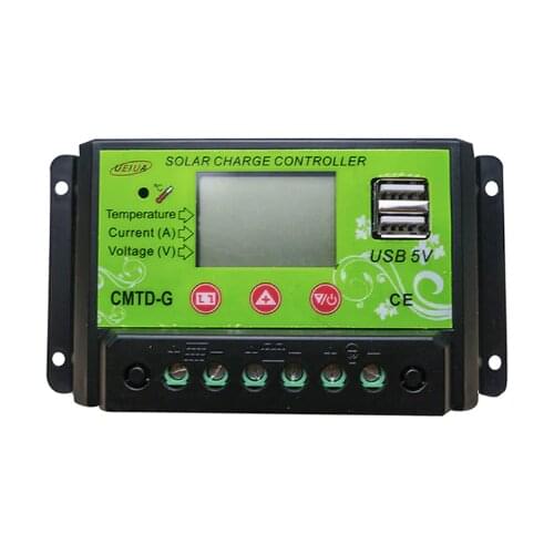 20A 10A 12V/24V PWM Solar Charge Controller with LCD Display Auto Regulator Solar Panel Battery Lamp Overload Protection