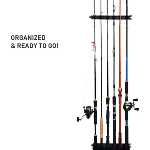 TUNALA Fishing Rod Rack EVA Foam Protective Vertical 6-Rod Rack Fishing Pole Holder DIY Assembly Wall Mount Modular for Men