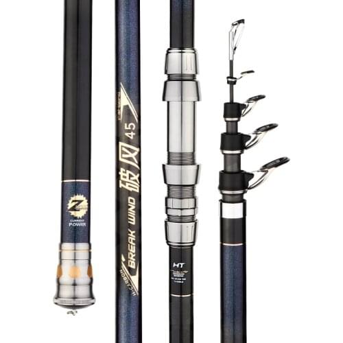 3.6M 3.9M 4.2M 4.5M Telescopic Fishing Rod Super Hard Carbon Fiber Rock Wedkarstwo Olta Long Section Distance Throwing Pole
