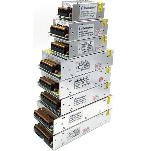AC/DC Transformer 12V 24V 1A 2A 3A 4A 5A 6A 8A 10A 12A Switch Power Supply 10W 50W 100W 150W 200W Driver for LED Strip Lighting