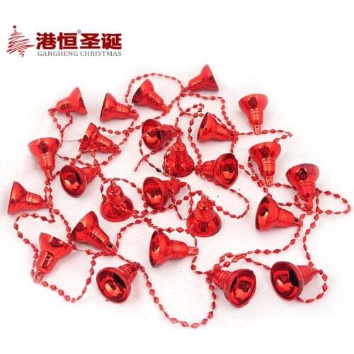 Decoration 290*3cm gold red light Christmas bell wall clock string 70g