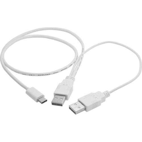 USB 3.1 Type C USB-C to Dual A Male Extra Power Data Y Cable for Cell Phone & Hard Disk 60cm