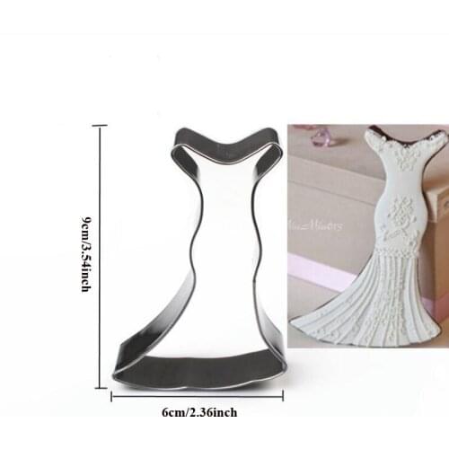 1pcs wedding sling skirt Metal Cookie Cutter Fondant Cake Decor sugar craft Pastry Biscuit tool cupcake topper bread mold