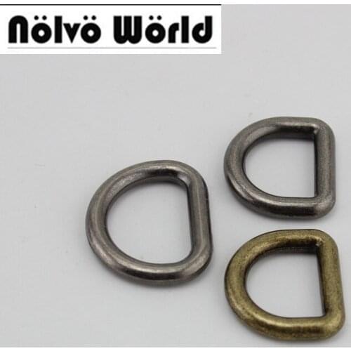 100pcs 10pcs 5.0 LINE Old silver 25mm inside bags metal accessory alloy gold round D ring welded Hardware Accessories