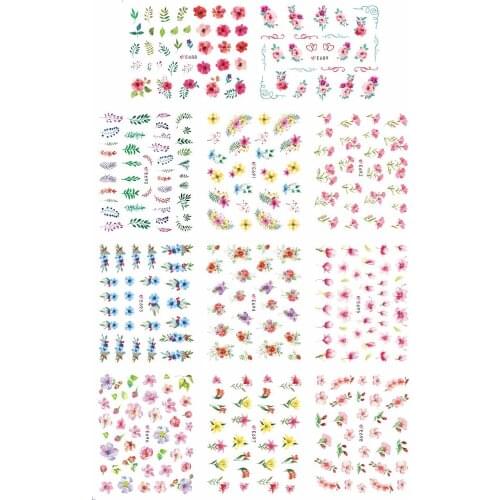 11 PCS / LOT SIMULATION SELF-ADHESIVE 3D NAIL TATTOOS STICKER SLIDER FLOWER CAMELLIA HYDRANGEA YUCCA ORCHID E688-E698